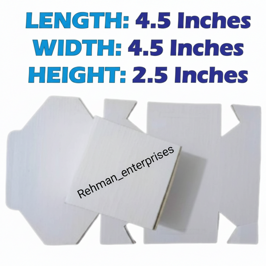 White Corrugated Box (4.5 x 4.5 x 2.5 Inches) – Shipping & Gift Box for Jewelry & Accessories