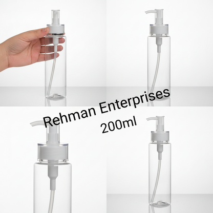 200ml VIP Acrylic Glass Cap Plastic Bottle | Premium Empty Bottle for Hair Oil, Serum & Shampoo Packaging