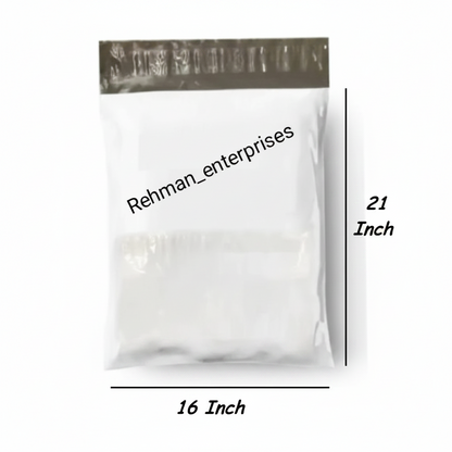 Milky White Courier Flyer Bag (16 x 21 + 2 Inches) – XXL E-Commerce Shipping Bag with Address Pocket