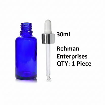 30ml Blue Glass Dropper Bottle – Pack of 10 | Empty Refillable Bottles for Essential Oil, Serum & Cosmetics
