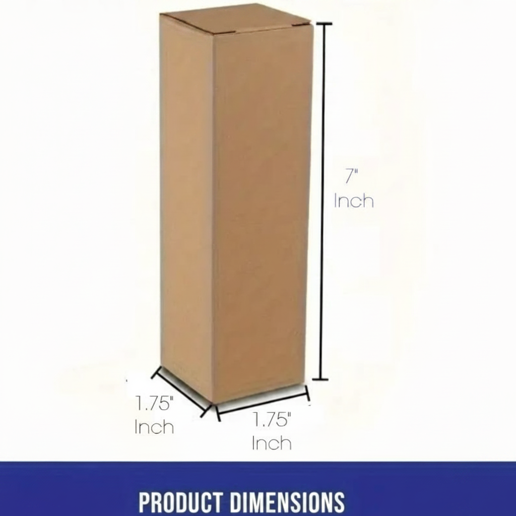 Brown Kraft Tuck Top Box – Pack of 100 | 1.75x1.75 Inch Heavy-Duty Gift Boxes for Hair Oil, Serum & Dropper Bottles