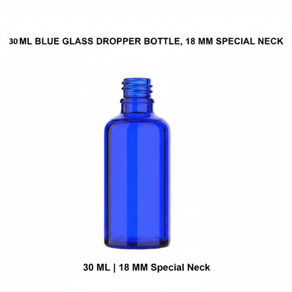 30ml Blue Glass Dropper Bottle – Pack of 10 | Empty Refillable Bottles for Essential Oil, Serum & Cosmetics