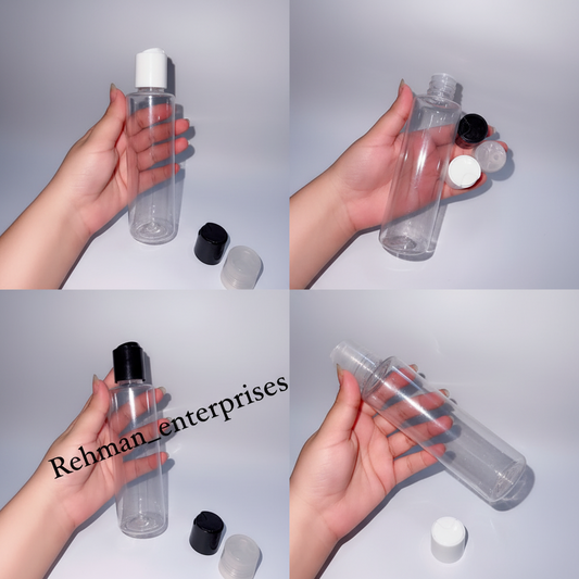 250ml Clear Plastic Flip Cap Bottle – Pack of 24 | Empty Refillable Bottles for Hair Oil, Shampoo & Lotion