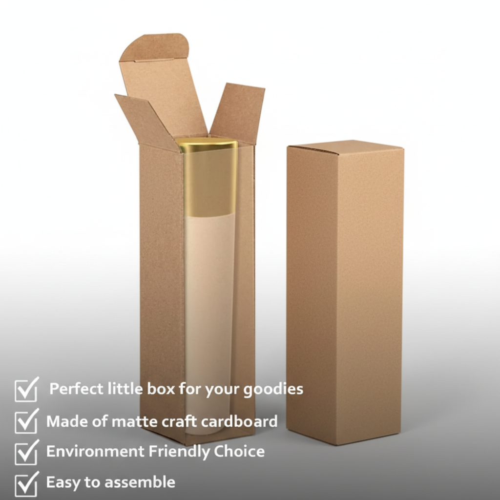 Brown Kraft Tuck Top Box – Pack of 100 | 1.75x1.75 Inch Heavy-Duty Gift Boxes for Hair Oil, Serum & Dropper Bottles