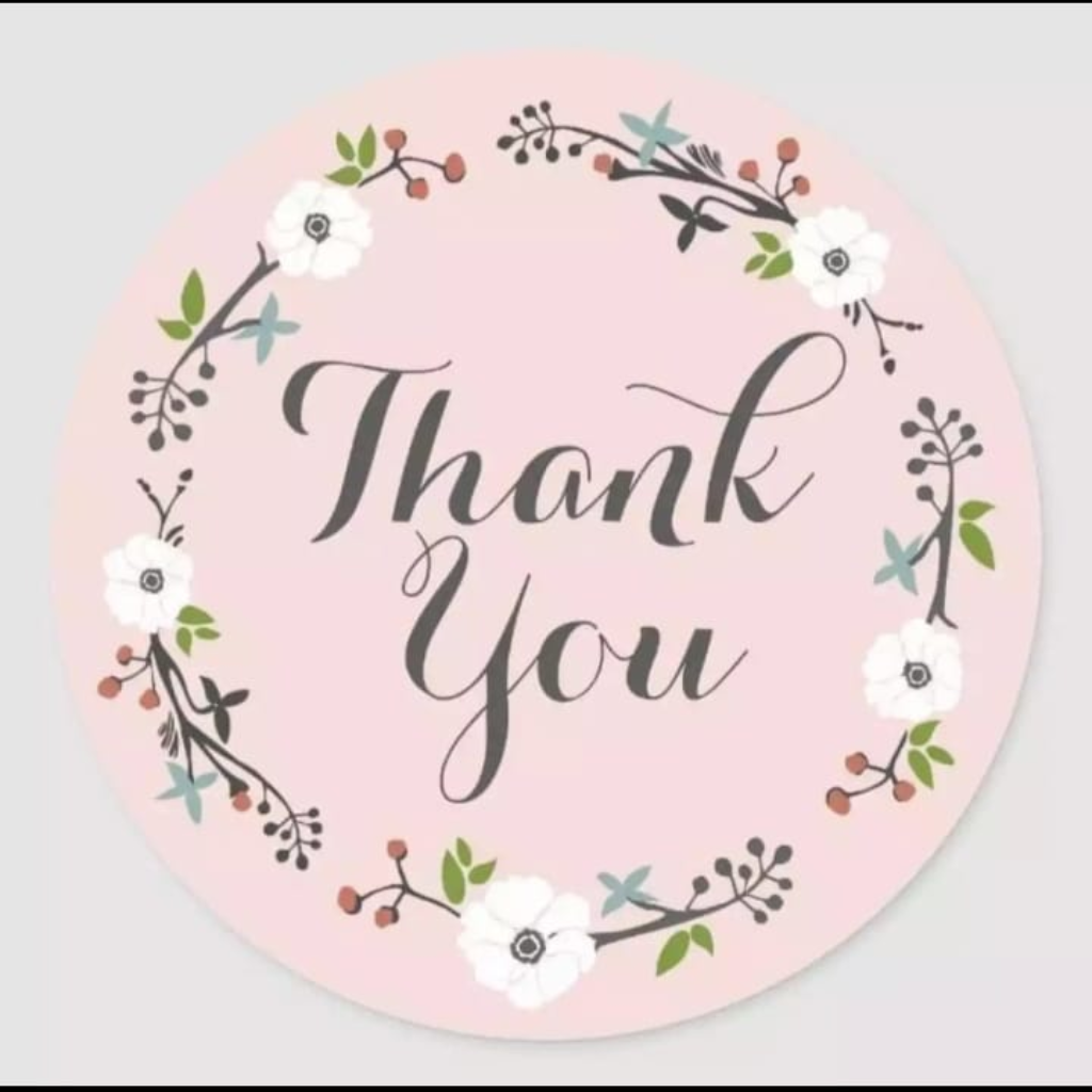Floral Thank You Stickers – Pack of 100 | 1 Inch Round Seal Stickers for Packaging, Envelopes & Gift Decoration