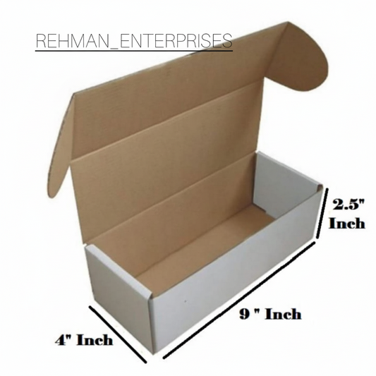 White Courier Mailer Box (9 x 4 x 2.5 Inches) – 3-Ply Corrugated Shipping Box for Cosmetics & Jewelry