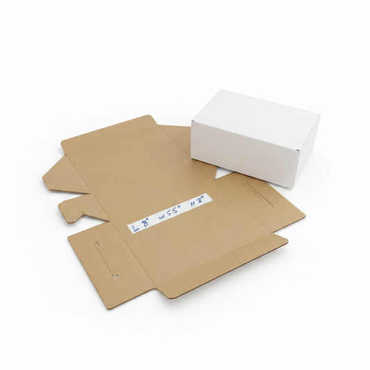 White Hard Packing Box (8 x 5.5 x 3 Inches) – Corrugated Courier & Gift Box