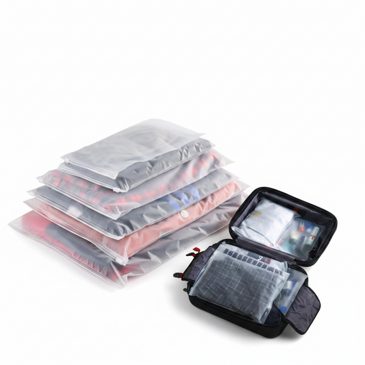 Zipper Slider Suit Packing Bag (8 x 10 Inches) – Frosted Ziplock Plastic Bag for Clothing & Travel Storage