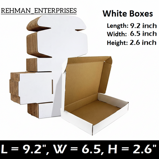 White Courier Mailer Box (9.2 x 6.5 x 2.5 Inches) – 3-Ply Corrugated Shipping & Packing Box