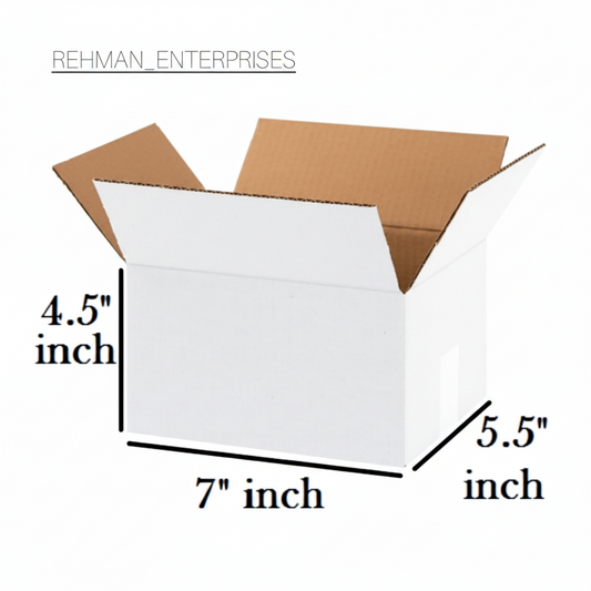 White Courier Mailer Box (7 x 5.5 x 4.5 Inches) – 3-Ply Corrugated Shipping Box for Cosmetics, Bottles & Gifts