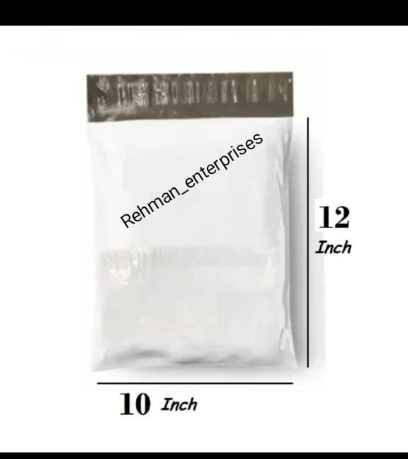 Milky White Courier Flyer Bag (10 x 12 + 2 Inches) – E-Commerce Shipping Bag with Address Pocket