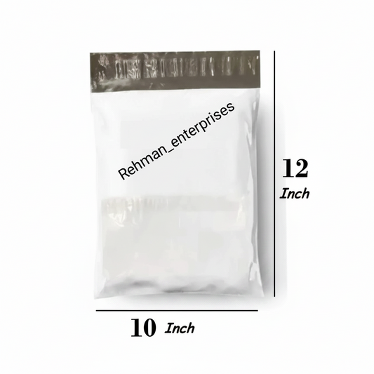 Milky White Courier Flyer Bag (10 x 12 + 2 Inches) – E-Commerce Shipping Bag with Address Pocket