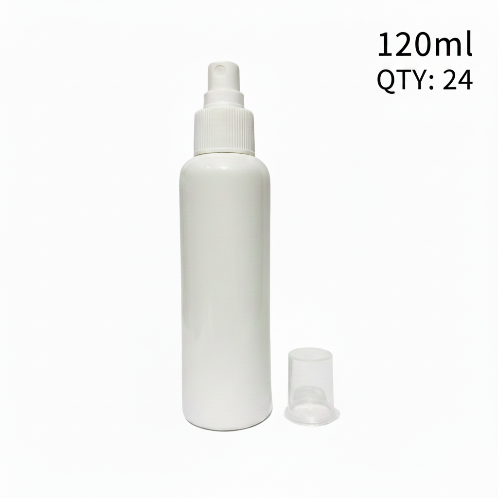 120ml Milky White Mist Spray Bottle – Pack of 24 | Empty Refillable Spray Bottles for Toner, Hair Spray & Cosmetics