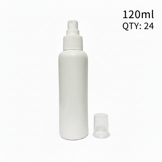 120ml Milky White Mist Spray Bottle – Pack of 24 | Empty Refillable Spray Bottles for Toner, Hair Spray & Cosmetics