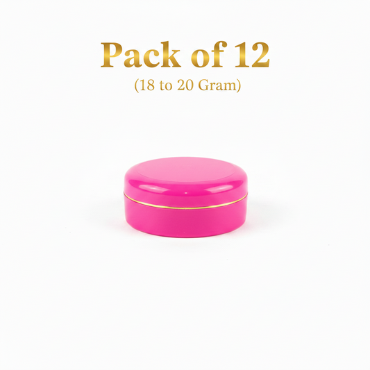 18-20g Pink Empty Cosmetic & Wax Jar – Pack of 12 | Travel-Size ABS Plastic Containers for Cream, Wax & Concentrates