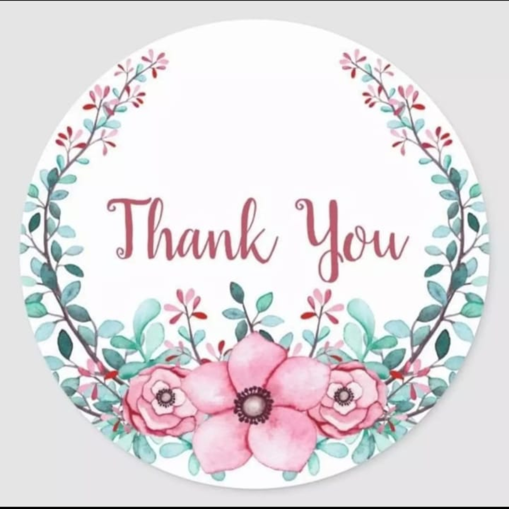 Floral Thank You Stickers – Pack of 100 | 1 Inch Round Seal Stickers for Packaging, Envelopes & Gift Decoration