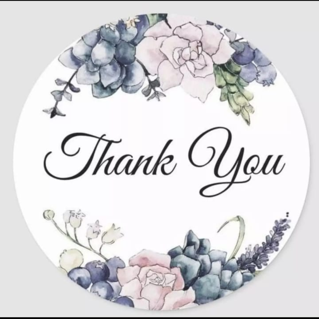 Floral Thank You Stickers – Pack of 100 | 1 Inch Round Seal Stickers for Packaging, Envelopes & Gift Decoration
