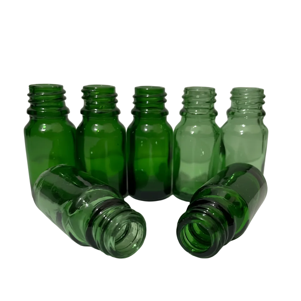 10ml Green Glass Dropper Bottle – Pack of 24 | Empty Refillable Bottles for Essential Oil, Serum & Perfume