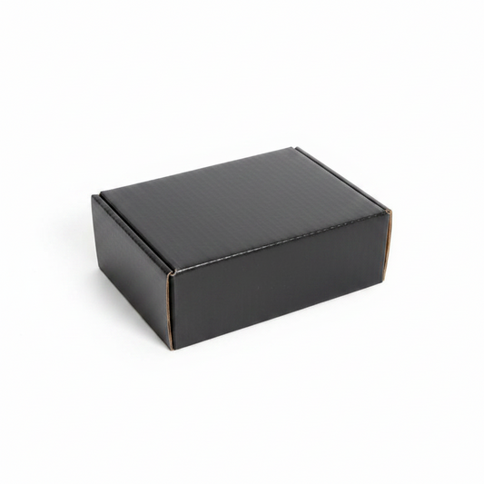 Black Laminated Corrugated Box (6.5 x 4 x 2.5 Inches) – Premium Packaging for Accessories & Jewelry