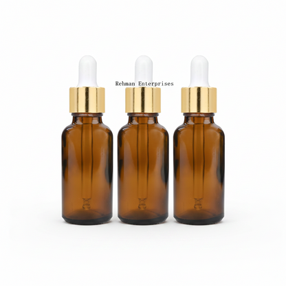 30ml Amber Glass Dropper Bottle – Pack of 10 | Empty Refillable Bottles for Essential Oil, Serum & Cosmetics