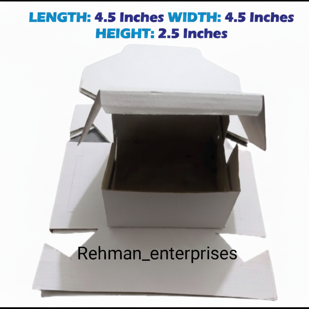 White Corrugated Box (4.5 x 4.5 x 2.5 Inches) – Shipping & Gift Box for Jewelry & Accessories