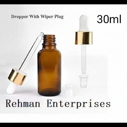 30ml Amber Glass Dropper Bottle – Pack of 10 | Empty Refillable Bottles for Essential Oil, Serum & Cosmetics