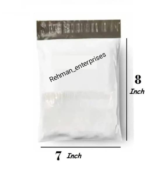 Milky White Courier Flyer Bag (7 x 8 + 2 Inches) – Small E-Commerce Shipping Bag with Address Pocket