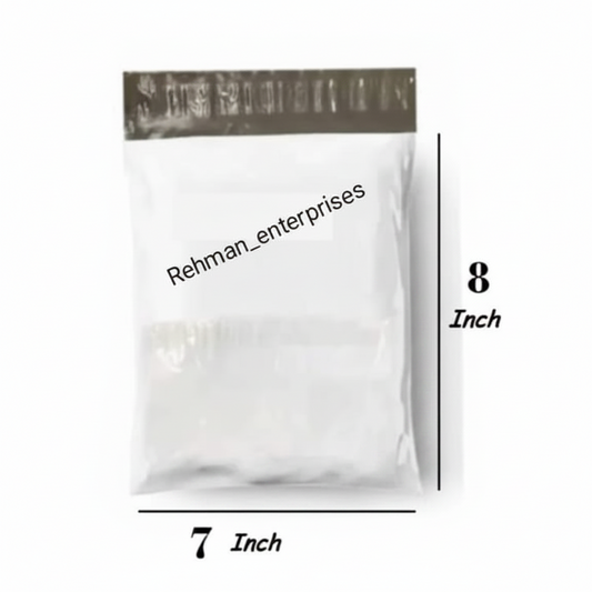 Milky White Courier Flyer Bag (7 x 8 + 2 Inches) – Small E-Commerce Shipping Bag with Address Pocket
