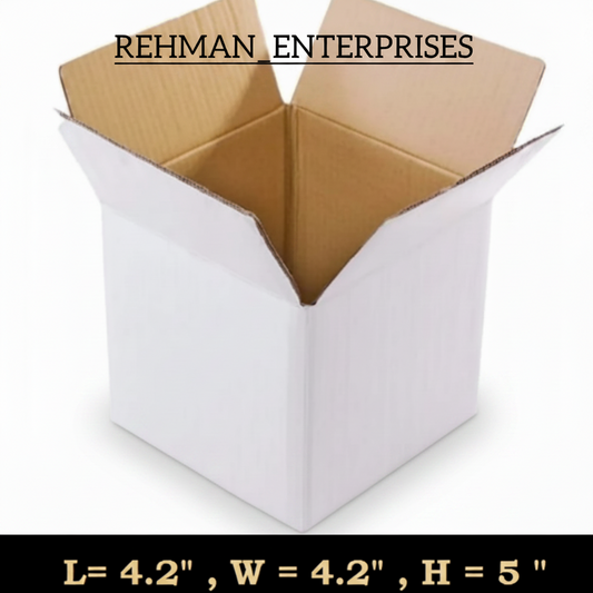 White Hard Packing Box (4.2 x 4.2 x 5 Inches) – 3-Ply Corrugated Courier & Gift Box for Bottles & Candles