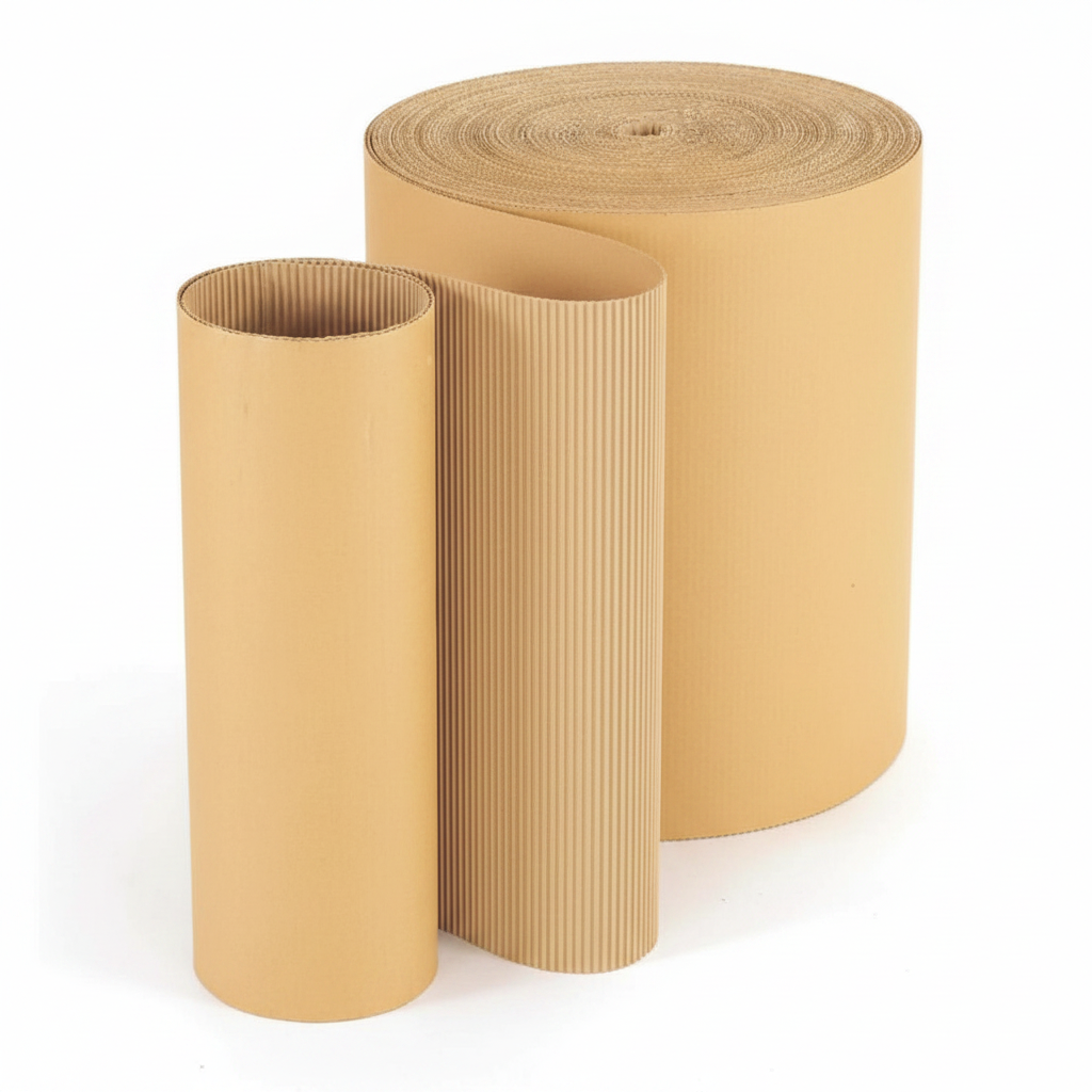 Corrugated Paper Packing Roll – 18 Inch Wide x 20 Meter | Brown Kraft Wrapping Sheet