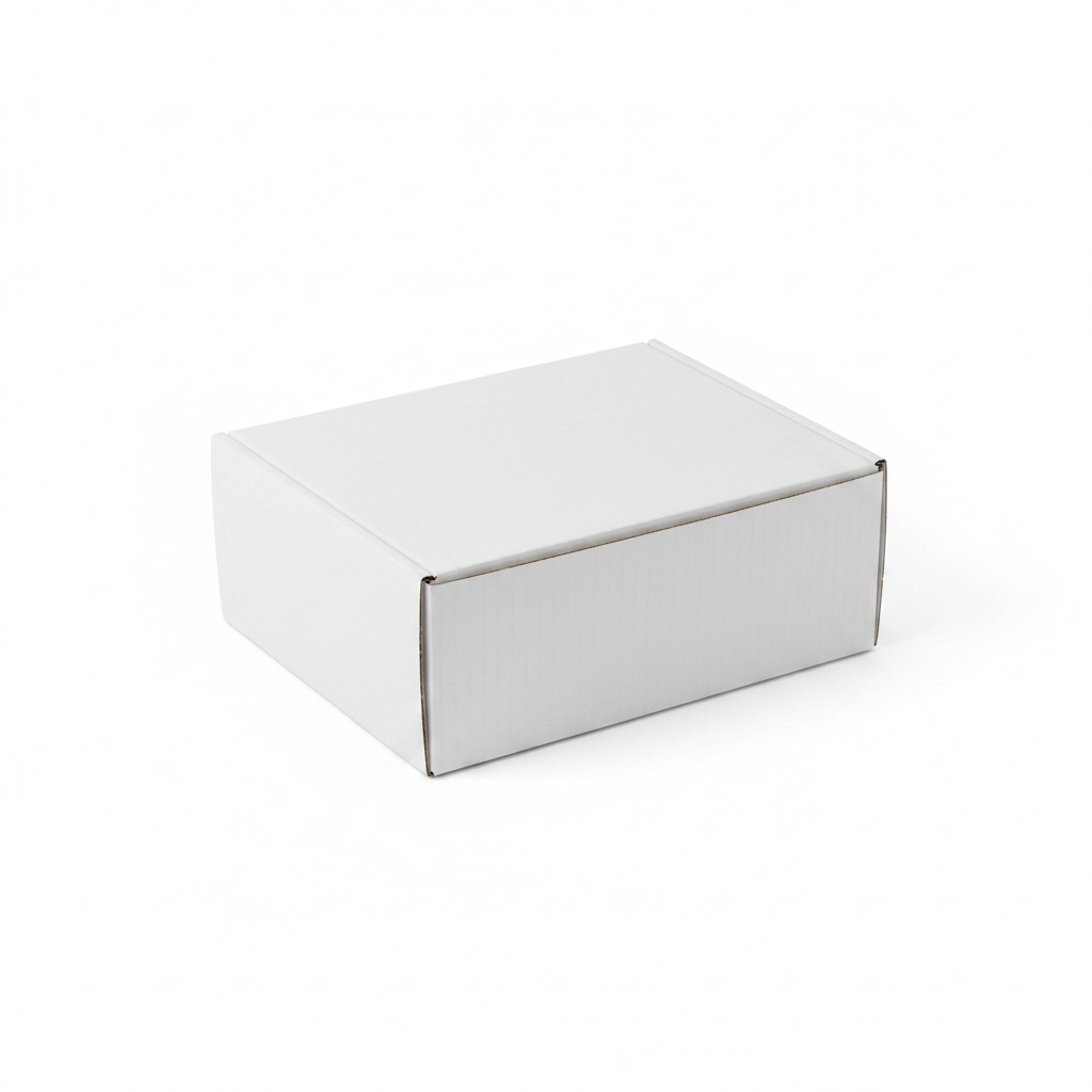 White Corrugated Box (6 x 5 x 2.5 Inches) – 3-Ply Kraft Shipping Box for Jewelry & Accessories