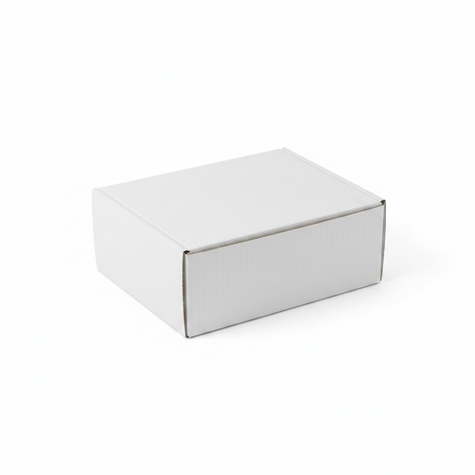 White Corrugated Box (6 x 5 x 2.5 Inches) – 3-Ply Kraft Shipping Box for Jewelry & Accessories