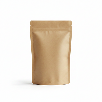 Brown Kraft Paper Zip Lock Stand Up Pouch with Window – Food Grade Packaging for Dry Foods, Snacks & Spices