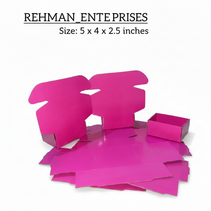 Pink Laminated Corrugated Box (5 x 4 x 2.5 Inches) – Premium Packaging for Jewelry & Accessories