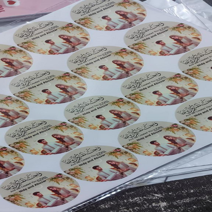 100 Pcs Custom Logo Round Stickers for Small Business & Wedding Events