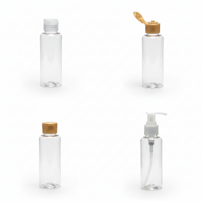120ml Clear Plastic Twist Cap Bottle – Pack of 24 | Empty Refillable Bottles for Hair Oil, Serum & Shampoo