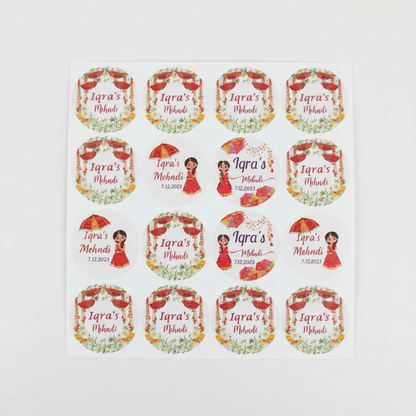 100 Pcs Custom Logo Round Stickers for Small Business & Wedding Events