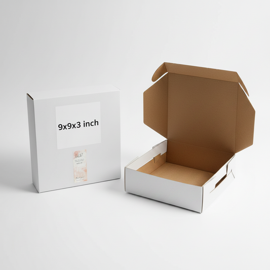 9x9x3 Inch White Cardboard Courier Boxes |Packaging Boxes in Pakistan