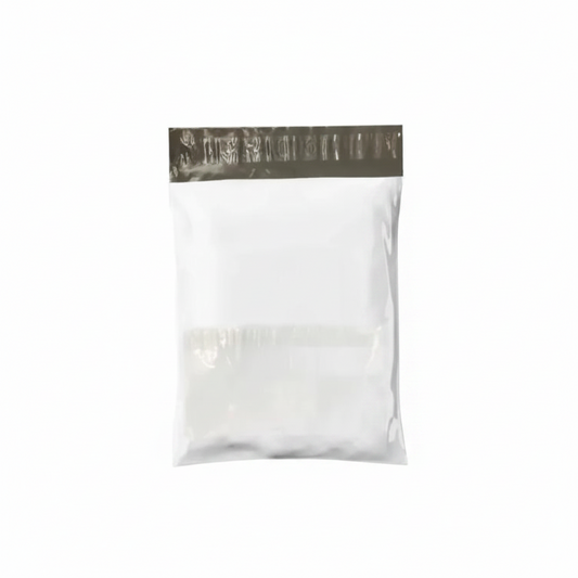 Milky White Courier Flyer Bag (14 x 19 + 2 Inches) – XL E-Commerce Shipping Bag with Address Pocket