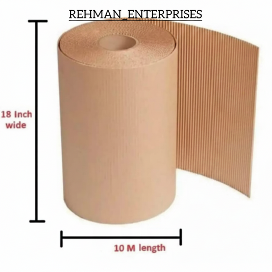 Corrugated Paper Packing Roll – 18 Inch Wide x 20 Meter | Brown Kraft Wrapping Sheet