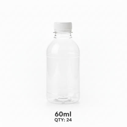 60ml Empty Zam Zam Plastic Bottle – Pack of 24 | Hajj & Umrah Gift Bottles with White Cap