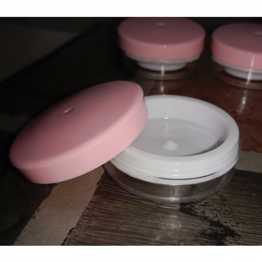15ml Empty Acrylic Cosmetic Jars with Pink Screw Cap – Pack of 12