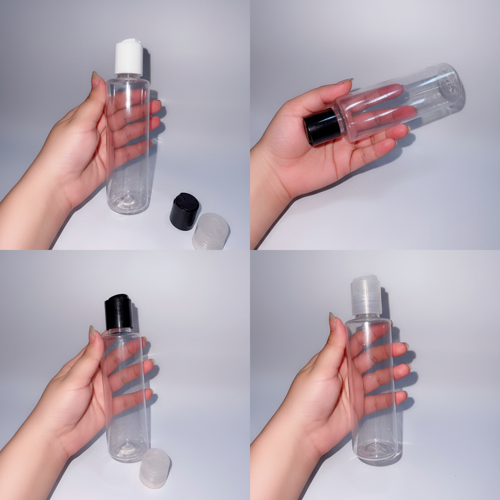 150ml Clear Plastic Flip Cap Bottle – Pack of 24 | Empty Refillable Bottles for Hair Oil, Lotion & Cosmetics