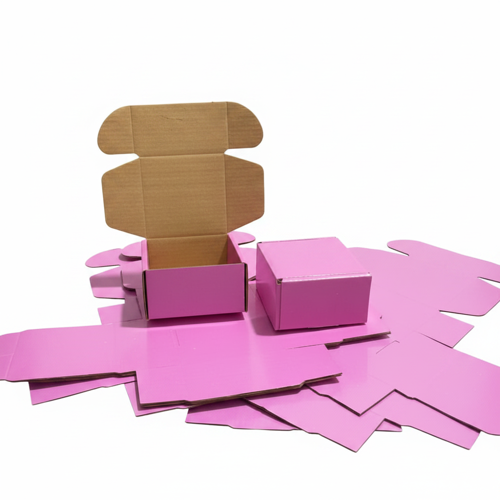 Baby Pink Laminated Corrugated Box (4 x 3.5 x 2.2 Inches) – Premium Mailer Box for Jewelry & Accessories