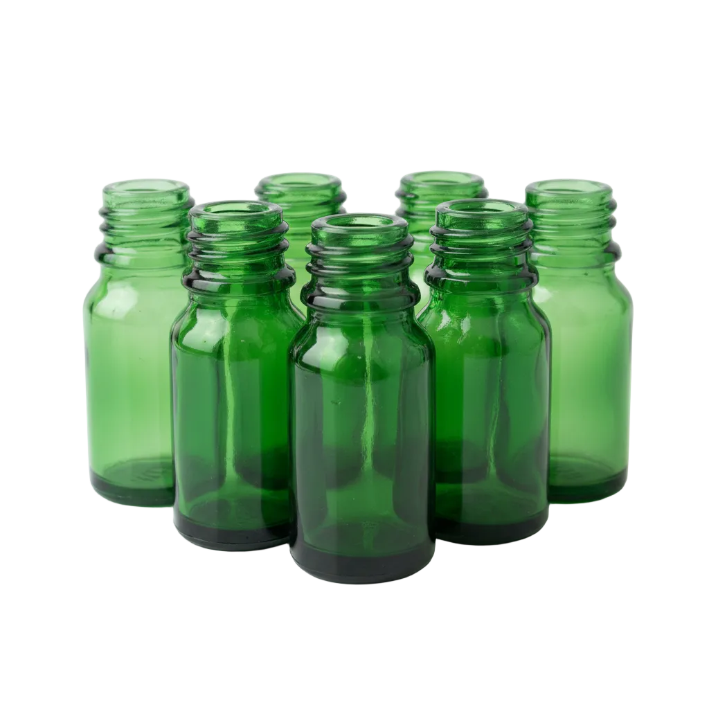 10ml Green Glass Dropper Bottle – Pack of 24 | Empty Refillable Bottles for Essential Oil, Serum & Perfume
