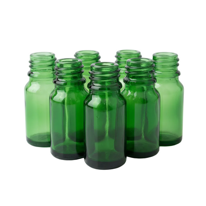 10ml Green Glass Dropper Bottle – Pack of 24 | Empty Refillable Bottles for Essential Oil, Serum & Perfume